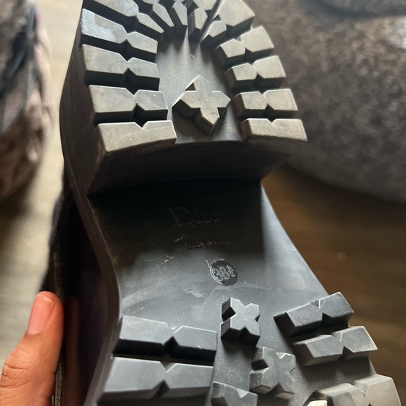 Dior D-Fight Mid Calf Black Combat Boots - Picture 10 of 15